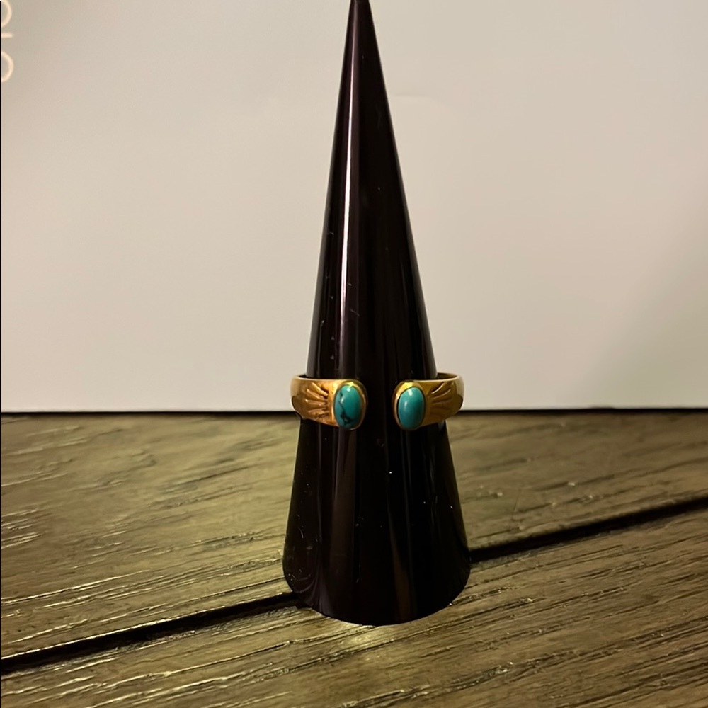 Turquoise & Brass Ring